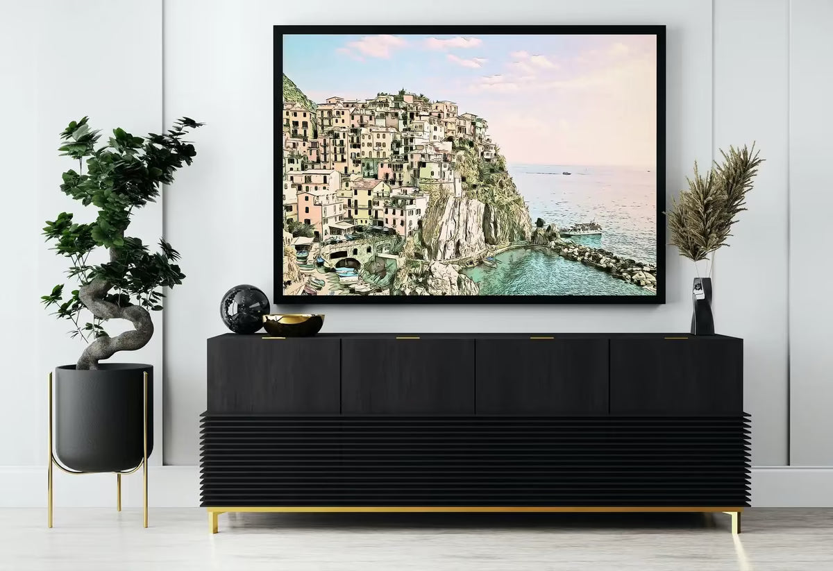 Manarola Italy Wall Art Landscape Printable Wall Art. Instant Download Italy Poster Sunset Wall Art. Colorful Pastel Home Decor, Digital Art – Printable Wall Art Set