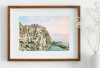 Detail view of artwork from Manarola Italy Wall Art Landscape Printable Wall Art. Instant Download Italy Poster Sunset Wall Art. Colorful Pastel Home Decor, Digital Art. (variation 1)