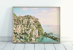 Detail view of artwork from Manarola Italy Wall Art Landscape Printable Wall Art. Instant Download Italy Poster Sunset Wall Art. Colorful Pastel Home Decor, Digital Art. (variation 6)