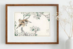 Meadow Bunting and Pear Flower Vintage Japanese Painting. Japanese Wall Art Printable Poster. 19th Century Japanese Birds Vintage Wall Art – Printable Wall Art