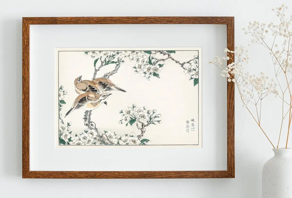 Second included artwork preview from Meadow Bunting and Pear Flower Vintage Japanese Painting. Japanese Wall Art Printable Poster. 19th Century Japanese Birds Vintage Wall Art featuring various scenes.