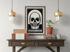 Detail view of artwork from Memento Mori Vintage Art Nouveau Print Skull Wall Art. Instant Download Retro Print, Julie De Graag Printable Wall Art. Art Nouveau Poster. (variation 2)