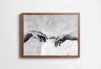Michelangelo The Creation of Adam Famous Painting Reaching Hands in Black & White. Printable Vintage Classic Painting Downloadable Art – Printable Wall Art