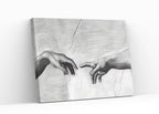 Michelangelo The Creation of Adam Famous Painting Altered in Black & White. Printable Vintage Classic Painting Reproduction Downloadable Art – Printable Wall Art