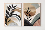 Mid Century Art Prints Set of 2 | Neutral Modern Wall Art | Abstract Minimalist Digital Prints | Boho Style Art Prints | Sun Printable Art – Printable Wall Art Set