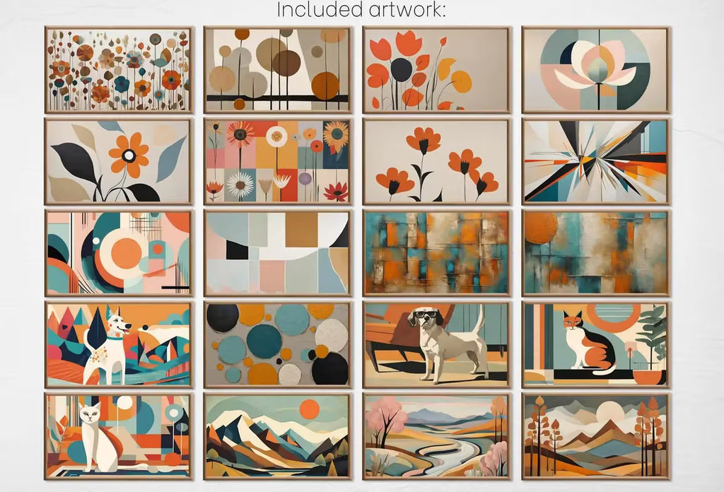Mid Century Modern Frame TV Art Set of 40. MCM Wall Art Original Paintings For Samsung Frame TV. Retro Wall Art. Mid Century Modern Decor – Frame TV Art Set