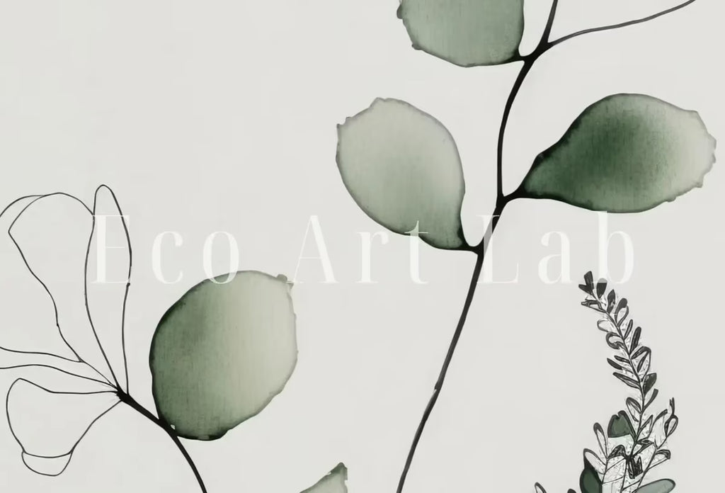 Minimal Boho Floral Prints. Botanical Prints Set of 2. Watercolor Sage Green Gallery Wall Art. Floral Printable Art Wild Flower Bouquet Art – Printable Wall Art Set