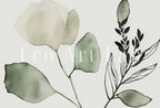 Detail view of artwork from Minimal Boho Floral Prints. Botanical Prints Set of 2. Watercolor Sage Green Gallery Wall Art. Floral Printable Art Wild Flower Bouquet Art. (variation 2)