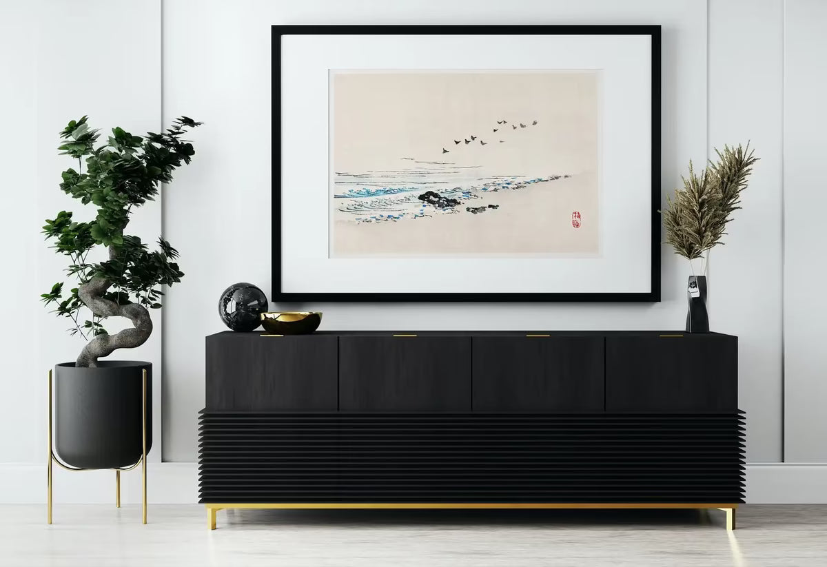 Minimalist Beach Vintage Japanese Painting Printable Wall Art. Instant Download Antique Japanese Art. 19th Century Japanese Vintage Wall Art – Printable Wall Art