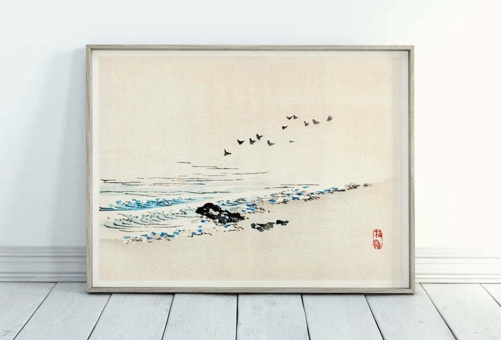 Second included artwork preview from Minimalist Beach Vintage Japanese Painting Printable Wall Art. Instant Download Antique Japanese Art. 19th Century Japanese Vintage Wall Art featuring various scenes.