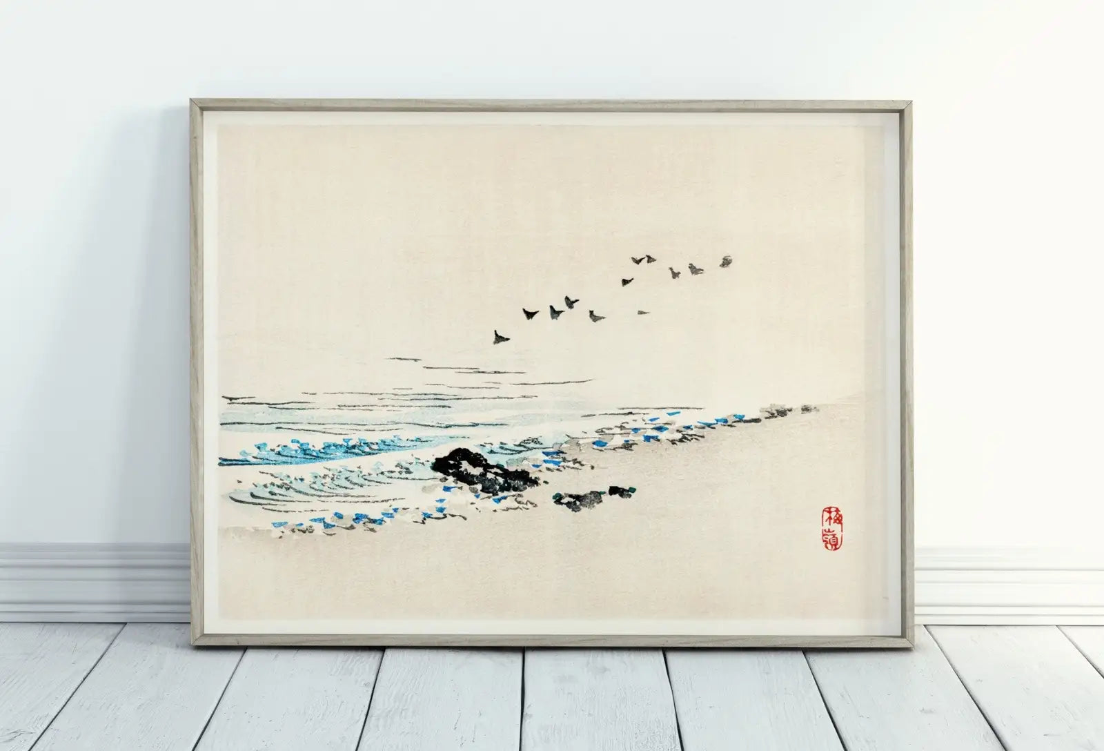 Second included artwork preview from Minimalist Beach Vintage Japanese Painting Printable Wall Art. Instant Download Antique Japanese Art. 19th Century Japanese Vintage Wall Art featuring various scenes.
