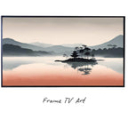 Minimalist Japanese Decor. Wabi Sabi Wall Art. Japandi Modern TV Artwork for Frame TV displayed on Samsung Frame TV on a living room wall.