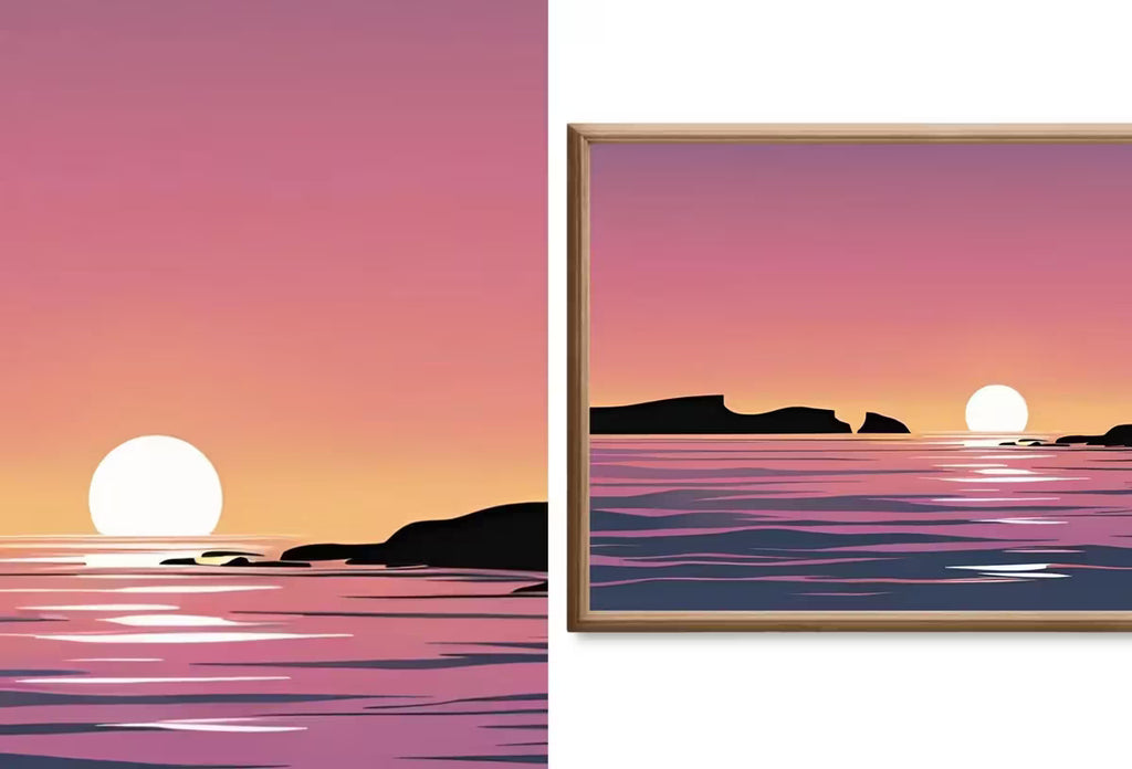 Minimalist Landscape Painting – Samsung Frame TV Art Set – Japandi Wall Art, Coastal Decor, Boho, Neutral Minimalist Wall Art Set of 40 – Frame TV Art Set