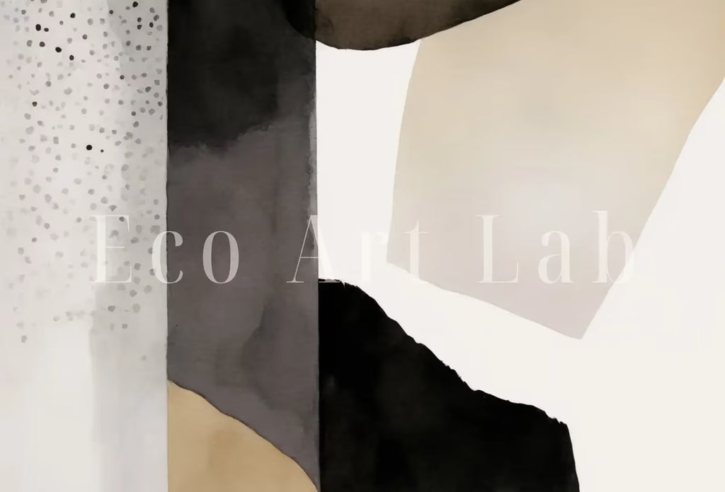 Minimalist Set of 2 Art Prints. Black and White Abstract Poster Set. Neutral Gallery Wall. Black & Beige Wall Art. Contemporary Modern Art – Printable Wall Art Set