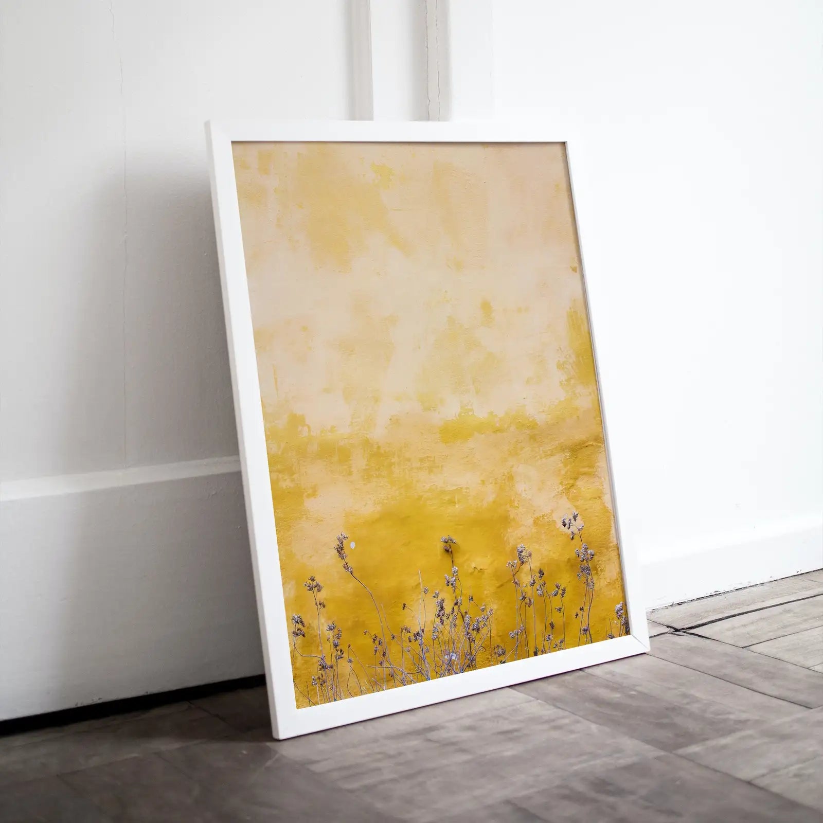 Included artwork preview showing first selection of artworks from Minimalist Yellow Wall Texture with Flowers Printable Wall Art. Instant Download Abstract Floral Art Print. Neutral Photography Wall Art..