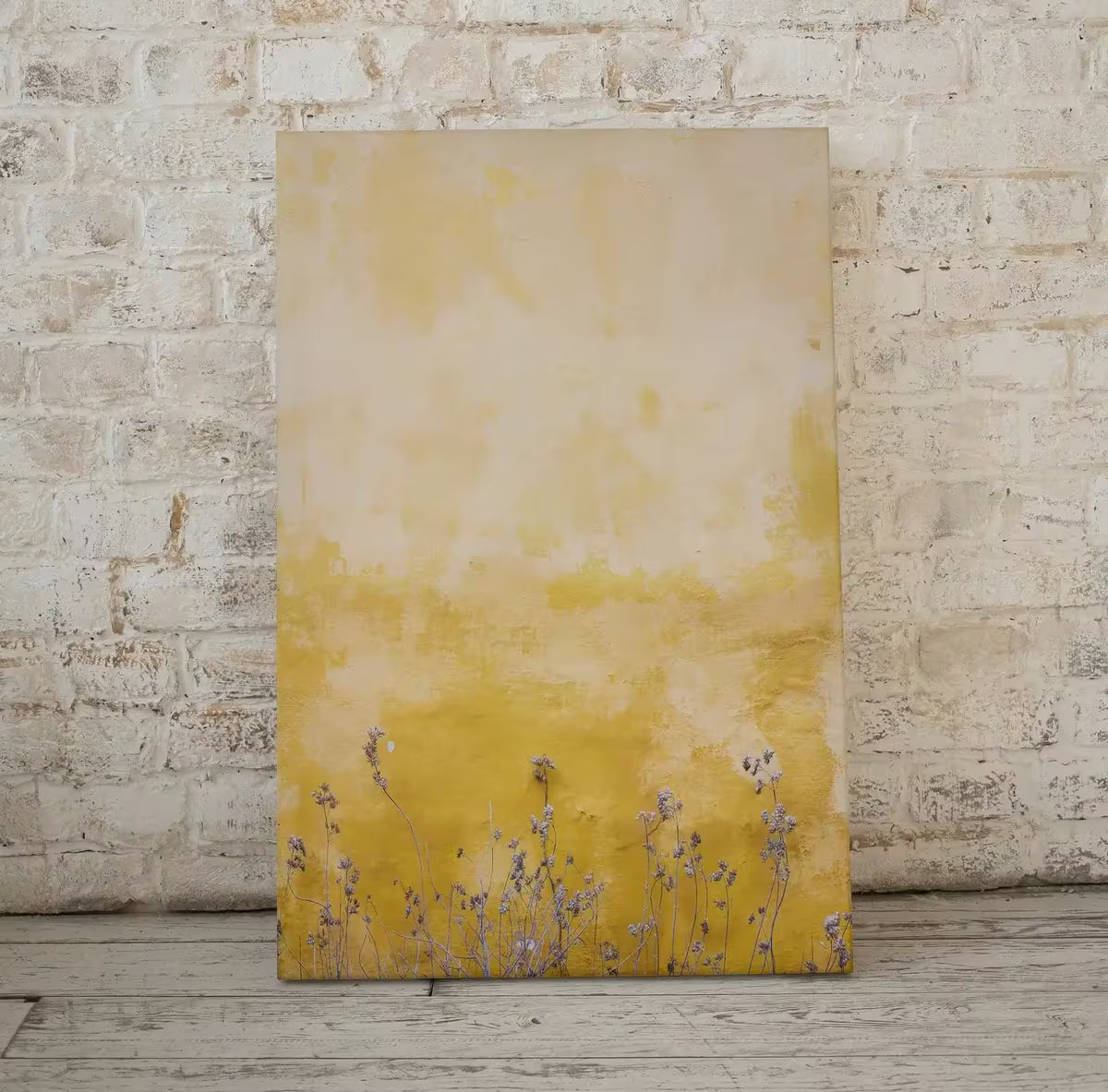 Minimalist Yellow Wall Texture with Flowers Printable Wall Art. Instant Download Abstract Floral Art Print. Neutral Photography Wall Art. – Printable Wall Art