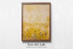 Framed view of Minimalist Yellow Wall Texture with Flowers Printable Wall Art. Instant Download Abstract Floral Art Print. Neutral Photography Wall Art. – printable wall art digital download.