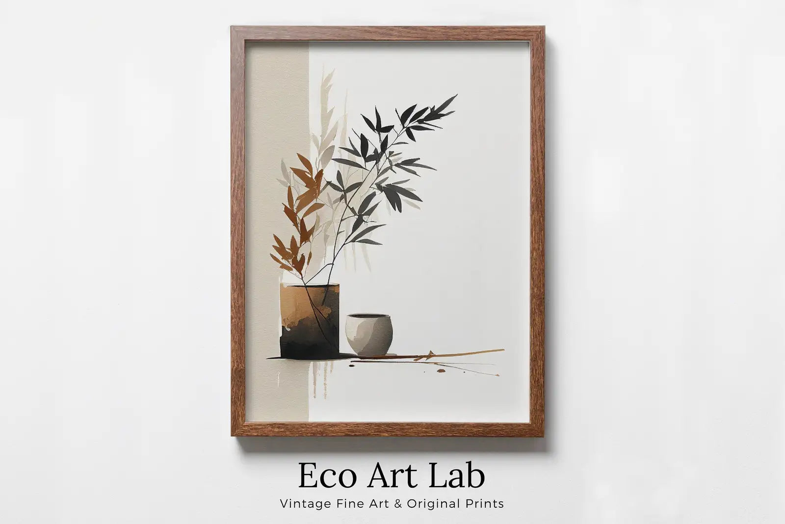 Detail view of artwork from Minimalist Zen Wall Decor. Printable Wall Art. Brown & Beige Wabi Sabi Abstract Print. Japandi Wall Art. Modern Neutral Abstract.. (variation 1)