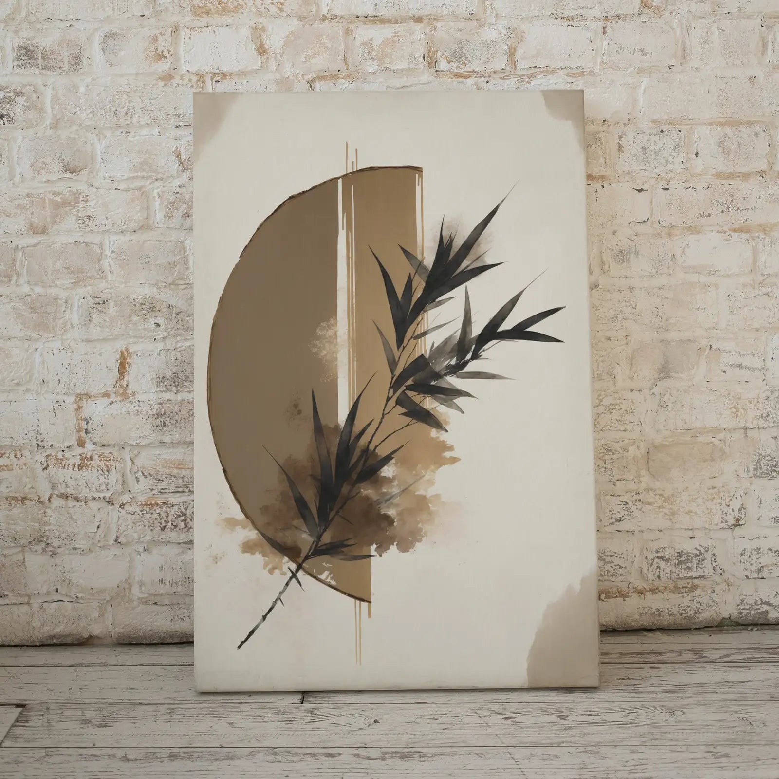 Included artwork preview showing first selection of artworks from Minimalist Zen Wall Decor, Printable Wall Art. Half Moon Modern Neutral Abstract. Black & Beige Wabi Sabi Abstract Print. Japandi Wall Art.
