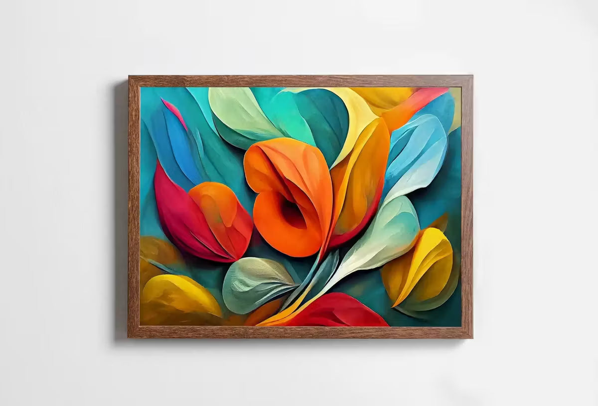 Modern Abstract Floral Print Digital Painting. Printable Wall Art. Colorful Abstract Flower Petals Botanical Art Print. Downloadable Art – Printable Wall Art