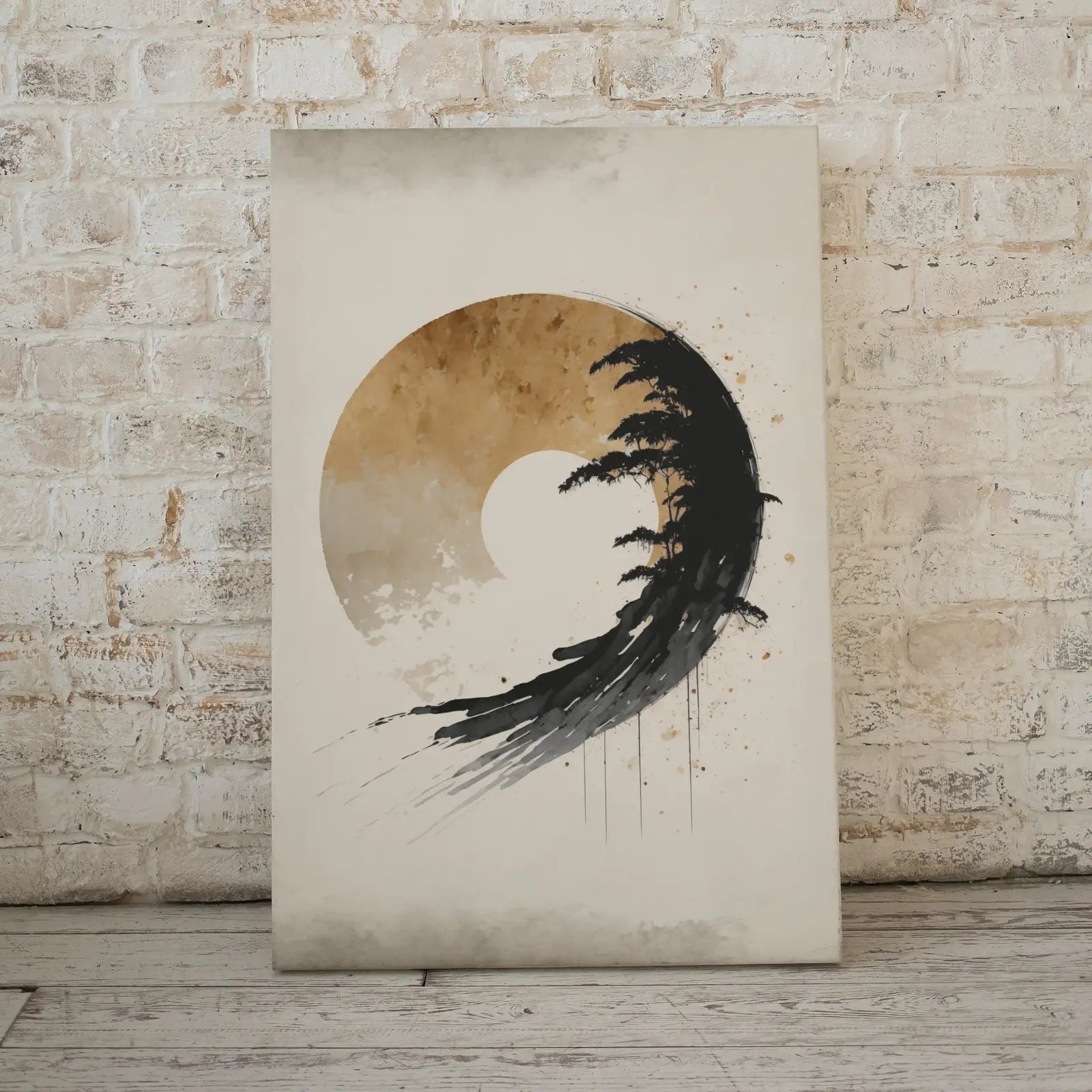 Included artwork preview showing first selection of artworks from Modern Neutral Abstract Printable Wall Art. Black & Beige Wabi Sabi Abstract Print. Minimalist Zen Wall Decor. Japandi Wall Art.