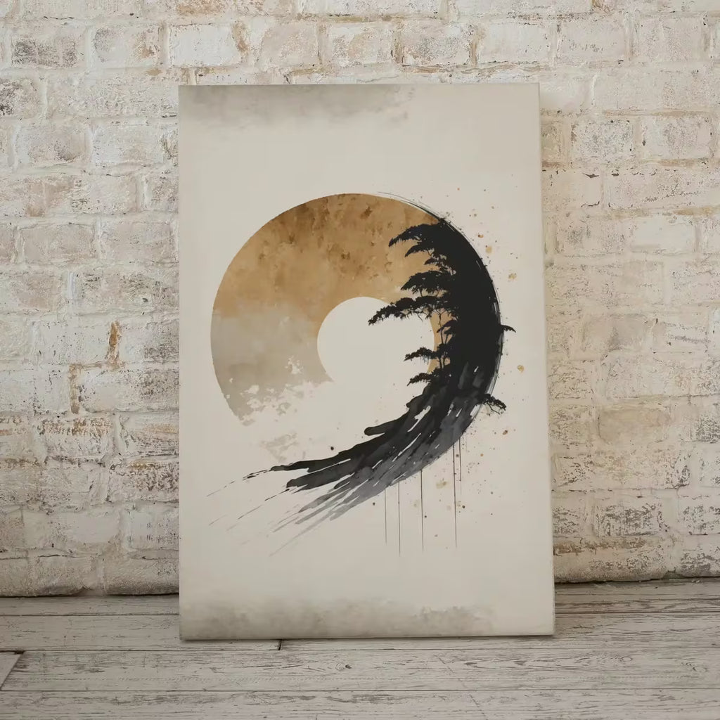 Modern Neutral Abstract Printable Wall Art. Black & Beige Wabi Sabi Abstract Print. Minimalist Zen Wall Decor. Japandi Wall Art – Printable Wall Art