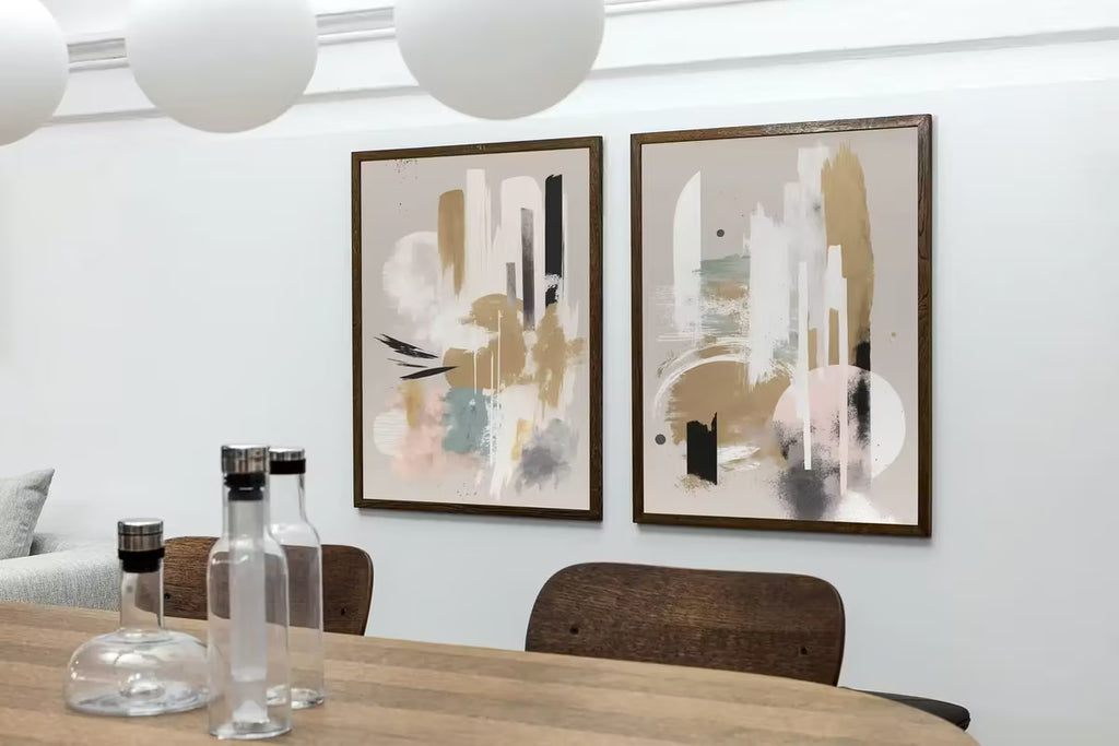 Modern Neutral Abstract Printable Wall Art Set of 2. Black and Beige Minimalist Abstract Prints. Neutral Gallery Wall, Japandi Wall Decor – Printable Wall Art Set