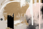 Art mural abstrait moderne neutre, ensemble de 2. Impressions abstraites noires et beiges. Décoration murale neutre, style Japandi.