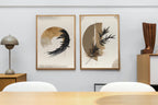 Ensemble d’art mural abstrait moderne neutre (lot de 2) : Téléchargez instantanément ces impressions abstraites en noir et beige pour créer une galerie murale zen et minimaliste. Parfait pour un style Japandi.