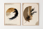Modern Neutral Abstract Printable Wall Art Set of 2. Black & Beige Wabi Sabi Abstract Prints, Minimalist Zen Gallery Wall, Japandi Wall Art – Printable Wall Art Set