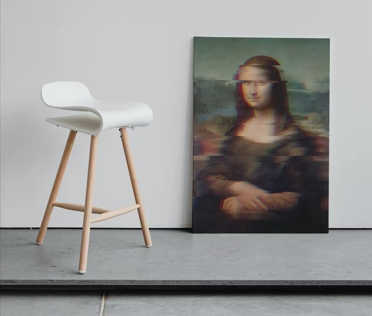 Mona Lisa Glitch Art Altered Classic Painting. Surreal Portrait Painting Downloadable Print. Altered Vintage Famous Painting Printable Art – Printable Wall Art