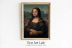 Framed view of Mona Lisa Painting Printable Wall Art. Leonardo da Vinci Vintage Classic Portrait Print. Famous Printable Painting Instant Download Fine Art – printable wall art digital download.
