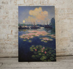 Detail view of artwork from Monet Inspired Lilies on Lake View Digital Painting. Instant Download Floral Decor. Monet Botanical Print Printable Wall Art. Abstract Decor. (variation 1)