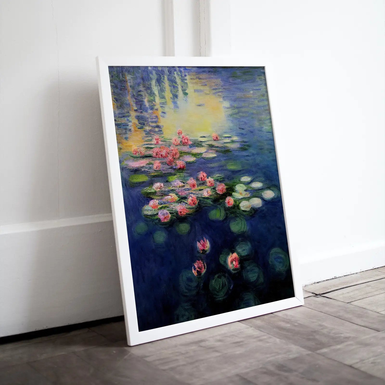 Included artwork preview showing first selection of artworks from Monet Inspired Water Lilies Pond Digital Painting. Instant Download Floral Decor. Monet Botanical Print Printable Wall Art. Abstract Decor.