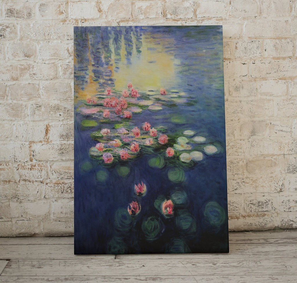 Detail view of artwork from Monet Inspired Water Lilies Pond Digital Painting. Instant Download Floral Decor. Monet Botanical Print Printable Wall Art. Abstract Decor. (variation 1)