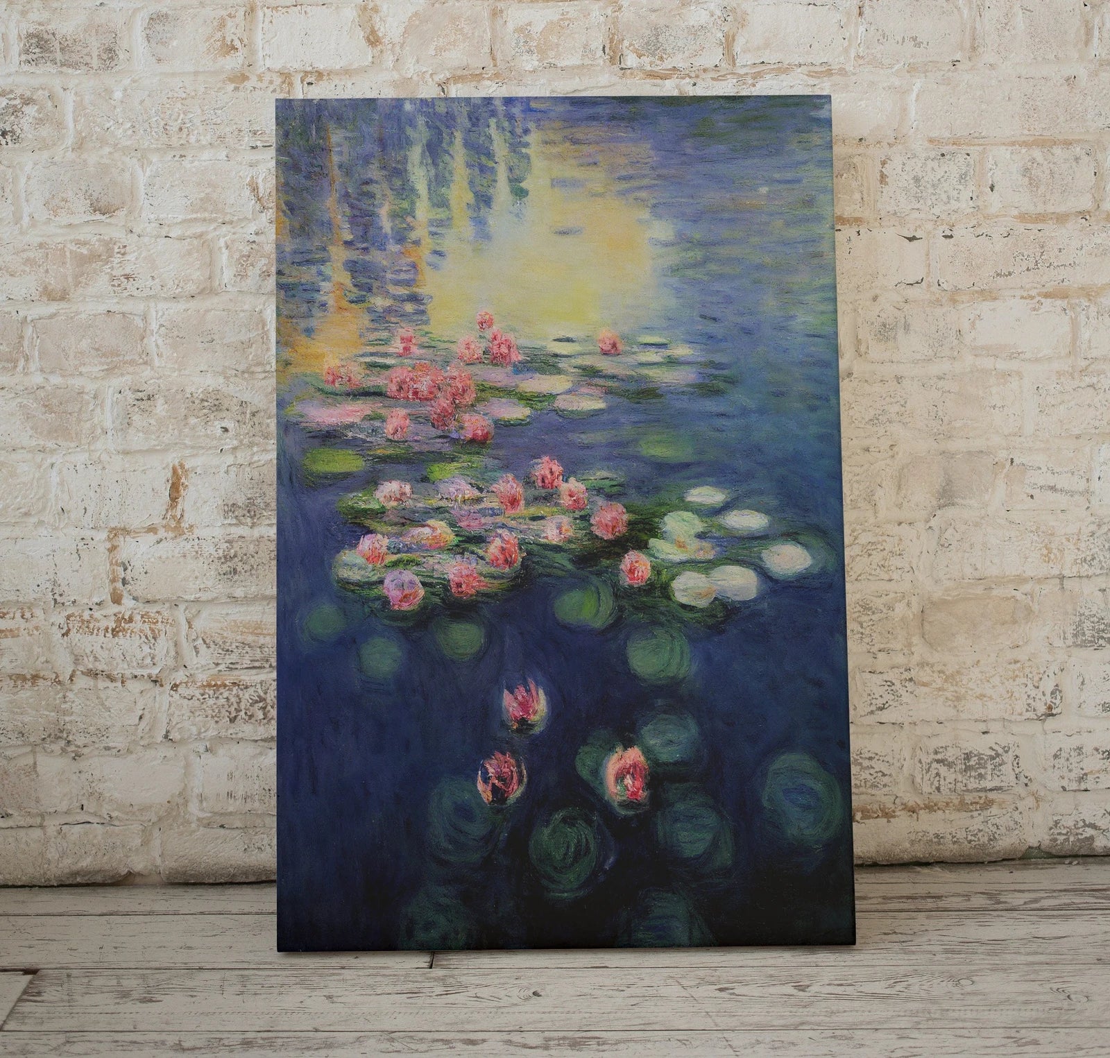 Detail view of artwork from Monet Inspired Water Lilies Pond Digital Painting. Instant Download Floral Decor. Monet Botanical Print Printable Wall Art. Abstract Decor. (variation 1)