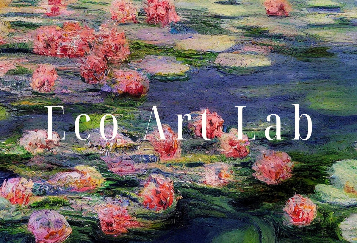 Detail view of artwork from Monet Inspired Water Lilies Pond Digital Painting. Instant Download Floral Decor. Monet Botanical Print Printable Wall Art. Abstract Decor. (variation 2)