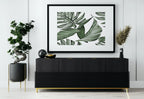 Second included artwork preview from Monstera and Palm Leaf Wall Art. Sage Green Botanical Prints Instant Download Tropical Wall Decor. Printable Leaf Painting, Tropical Foliage featuring various scenes.