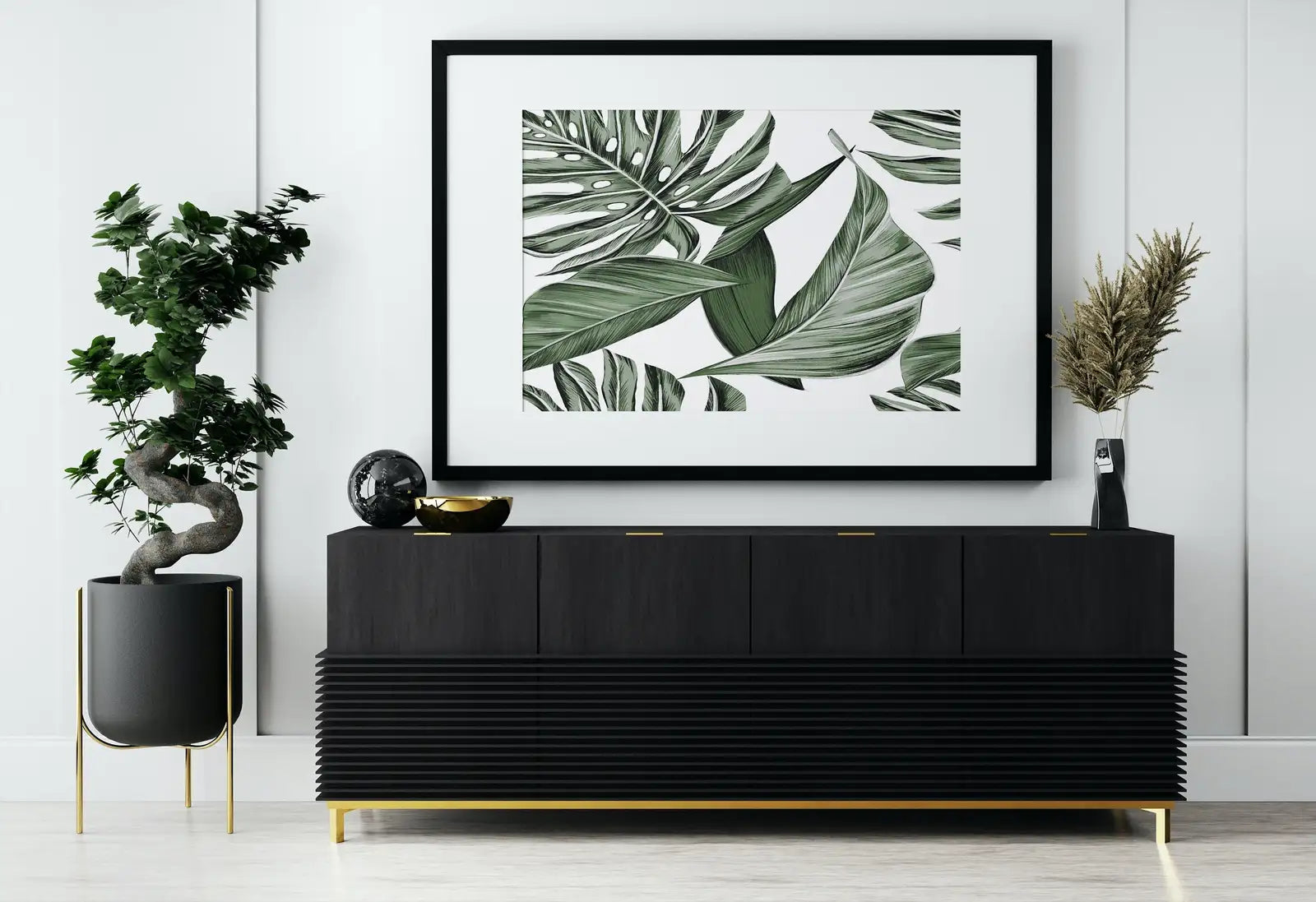Second included artwork preview from Monstera and Palm Leaf Wall Art. Sage Green Botanical Prints Instant Download Tropical Wall Decor. Printable Leaf Painting, Tropical Foliage featuring various scenes.