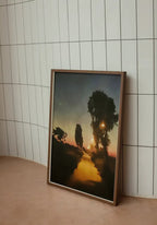 Moon in Sunset Landscape Painting, Printable Wall Art, for Home or Office Decor, Nature Print Digital Art Instant Download – Printable Wall Art Set