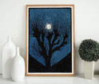 Detail view of artwork from Moon Light Vintage Art Nouveau Print Wall Art. Instant Download Print, Julie De Graag Printable Art. Art Nouveau Poster, Vintage Art Prints. (variation 1)