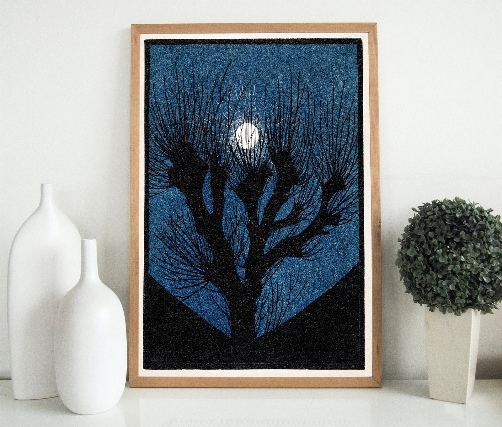Detail view of artwork from Moon Light Vintage Art Nouveau Print Wall Art. Instant Download Print, Julie De Graag Printable Art. Art Nouveau Poster, Vintage Art Prints. (variation 1)