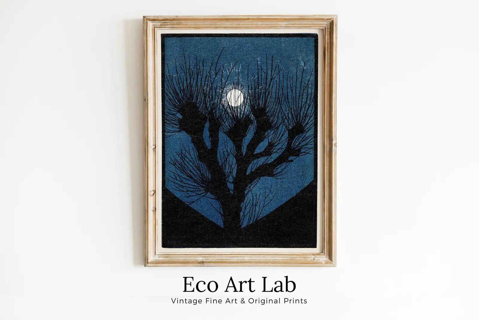 Framed view of Moon Light Vintage Art Nouveau Print Wall Art. Instant Download Print, Julie De Graag Printable Art. Art Nouveau Poster, Vintage Art Prints – printable wall art digital download.