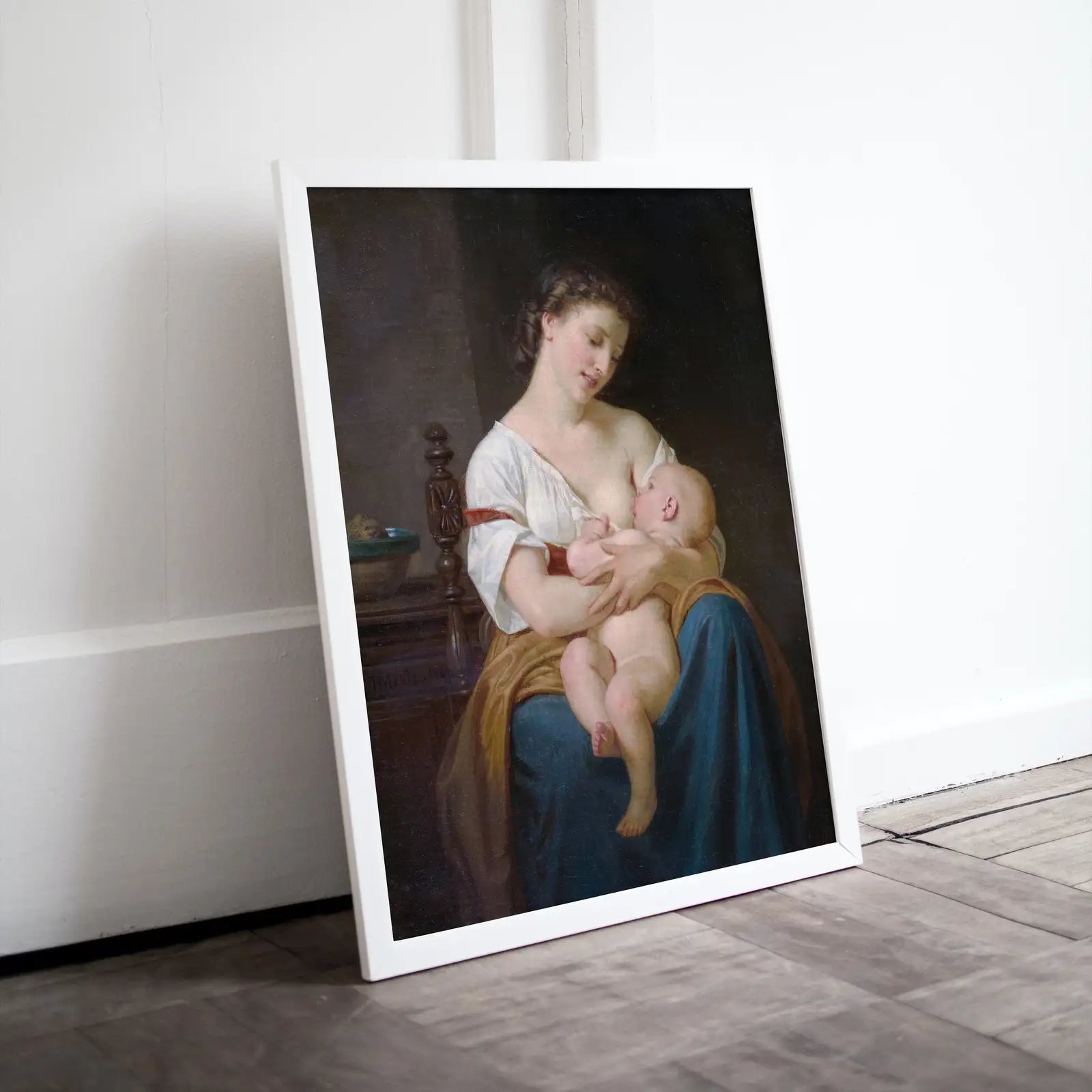 Included artwork preview showing first selection of artworks from Motherhood Art Print. Mother and Child by Hugues Merle. Vintage Mother and Child Painting, Nursery Art. Printable Wall Art. Downloadable Art.