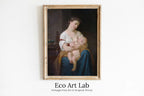 Framed view of Motherhood Art Print. Mother and Child by Hugues Merle. Vintage Mother and Child Painting, Nursery Art. Printable Wall Art. Downloadable Art – printable wall art digital download.