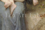Detail view of artwork from Motherhood Art Print. Vintage Mother and Child Painting, Nursery Art. Printable Wall Art. Downloadable Art. Vintage Portrait Painting.. (variation 2)