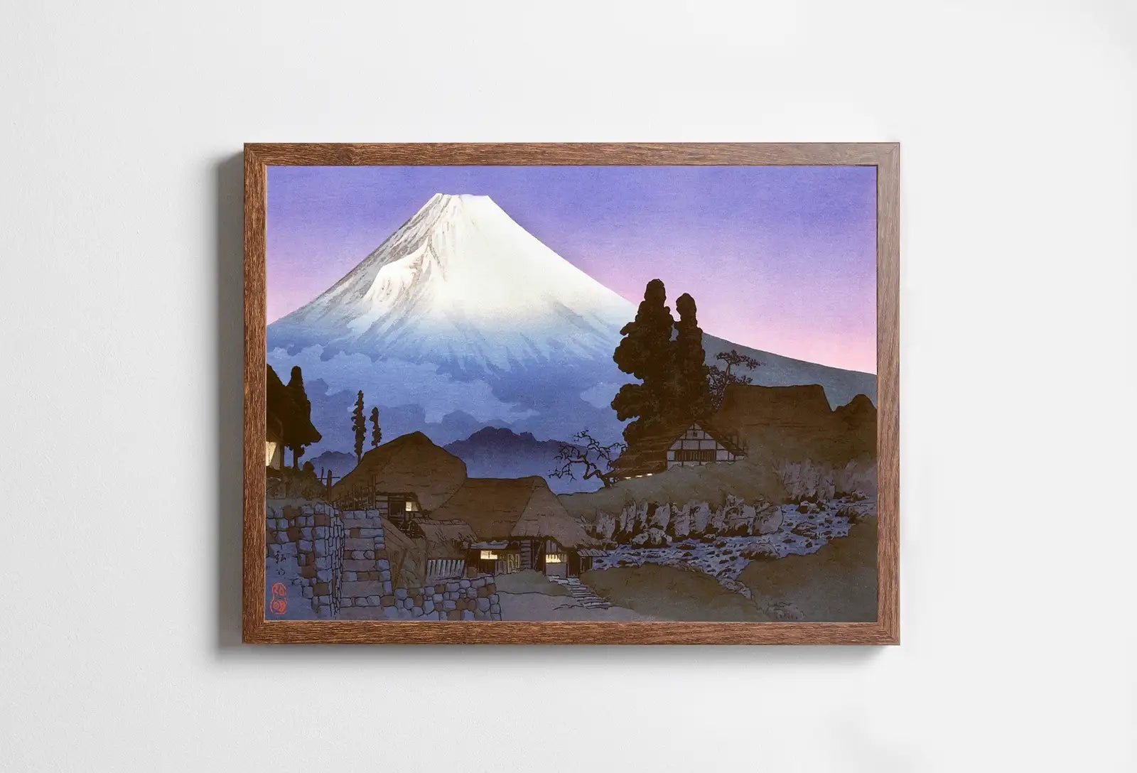 Included artwork preview showing first selection of artworks from Mount Fuji Landscape Vintage Japanese Painting. Wall Art Printable Poster. 20th Century Japanese Vintage Art Print. Japanese Mountain Decor.