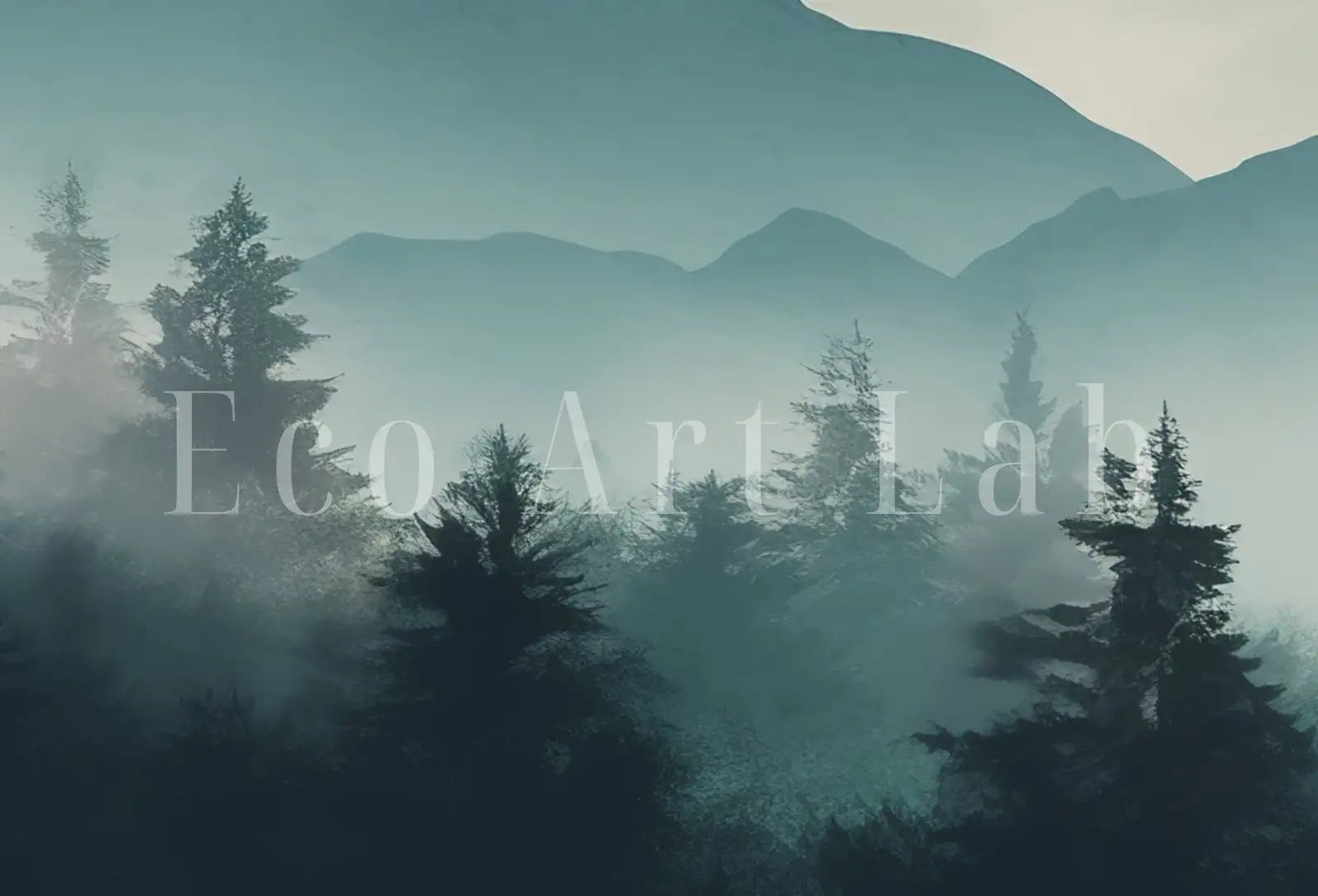 Mountain Print Set of 3. Abstract Landscape Watercolor Mountain. Nature Prints. Modern Minimal Wall Decor. Digital Pine Forest wall Art – Printable Wall Art Set (Digital Download) – Digital Download