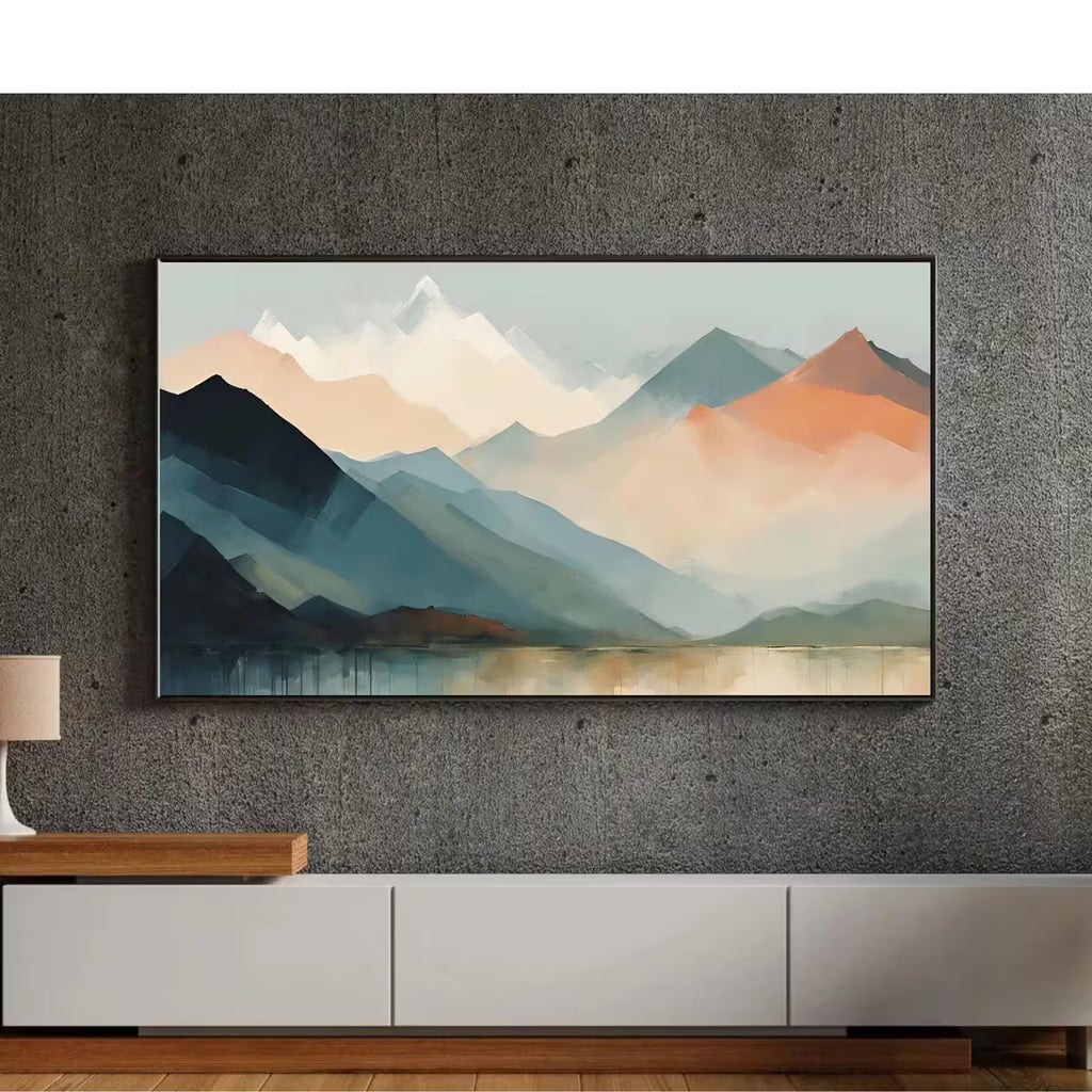 Mountains Lake Art. 4K View Landscape. Modern Frame TV Decor – Frame TV  Art