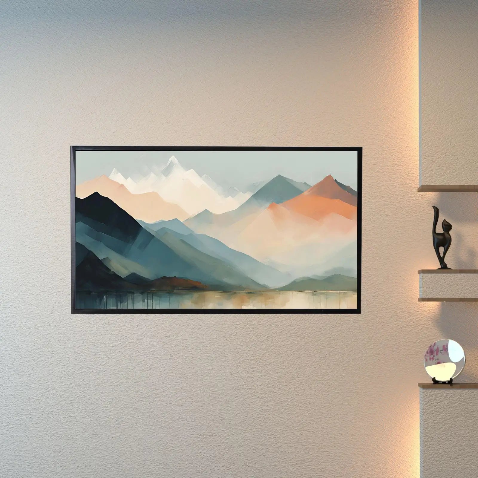 Mountains Lake Art. 4K View Landscape. Modern Frame TV Decor – Frame TV Digital Download Art